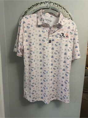 Jordan Lintz Golf Men’s cream logo Printed Polo